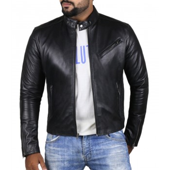 Laverapelle Men's Genuine Lambskin Leather Jacket (Racer Jacket) - 1501008