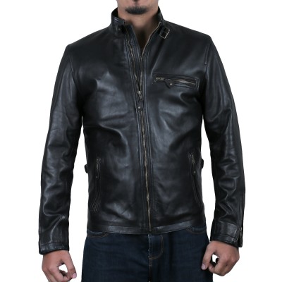 Laverapelle Men's Genuine Lambskin Leather Jacket (Racer Jacket) - 1501048