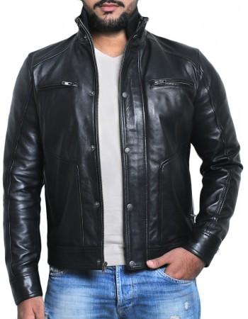 Laverapelle Men's Genuine Lambskin Leather Jacket (Fencing Jacket) - 1501101