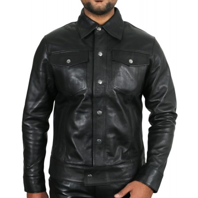 Laverapelle Men's Genuine Lambskin Leather Jacket (Officer Jacket) - 1501132