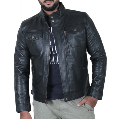 Laverapelle Men's Genuine Lambskin Leather Jacket (Officer Jacket) - 1501138
