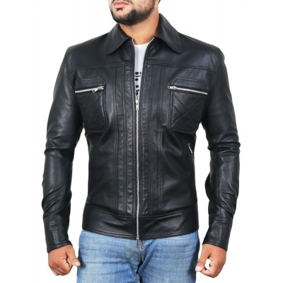 Laverapelle Men's Genuine Lambskin Leather Jacket (Classic Jacket) - 1501153