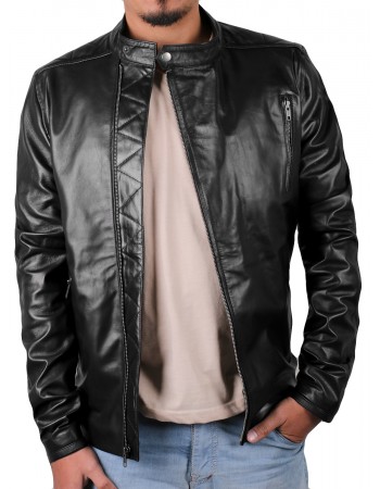 Laverapelle Men's Genuine Lambskin Leather Jacket (Classic Jacket) - 1501159