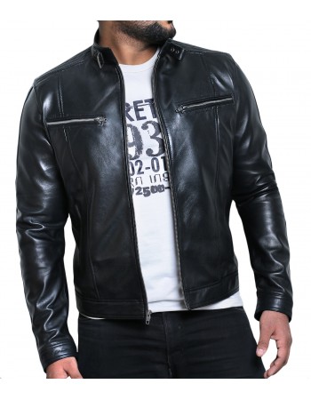 Laverapelle Men's Genuine Lambskin Leather Jacket (Fencing Jacket) - 1501161