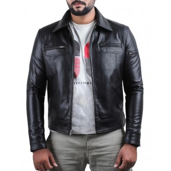 Laverapelle Men's Genuine Lambskin Leather Jacket (Aviator Jacket) - 1501200
