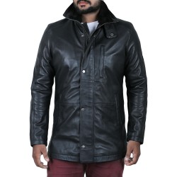 Laverapelle Men's Genuine Lambskin Leather Coat (Long Coat) - 1502208