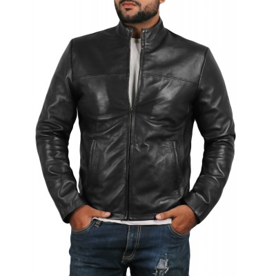 Laverapelle Men's Genuine Lambskin Leather Jacket (Racer Jacket) - 1501212
