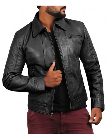 Laverapelle Men's Genuine Lambskin Leather Jacket (Aviator Jacket) - 1501214