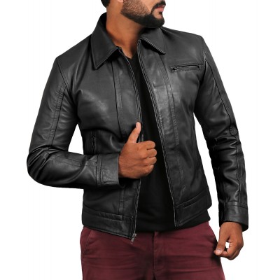 Laverapelle Men's Genuine Lambskin Leather Jacket (Aviator Jacket) - 1501214