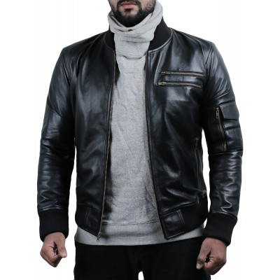 Laverapelle Men's Genuine Lambskin Leather Jacket (Bomber Jacket) - 1501286