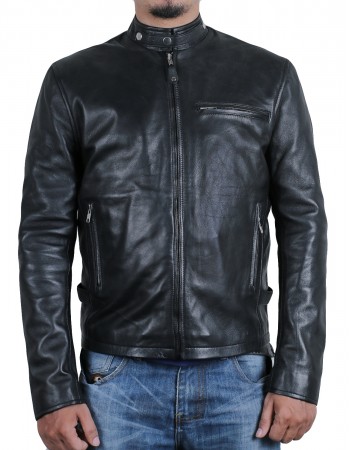 Laverapelle Men's Genuine Cowhide Leather Jacket (Racer Jacket) - 1501291