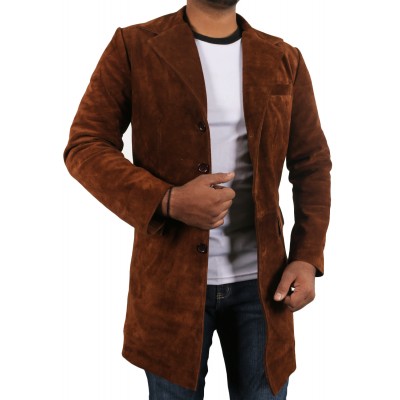 Laverapelle Men's Genuine Cow Suede Leather Coat (Over Coat) - 1502302