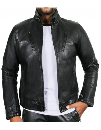 Laverapelle Men's Genuine Lambskin Leather Jacket (Racer Jacket) - 1501314