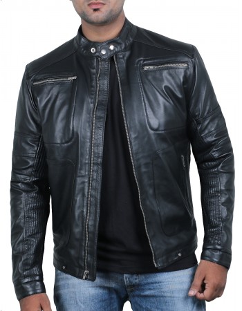 Laverapelle Men's Genuine Lambskin Leather Jacket (Fencing Jacket) - 1501320