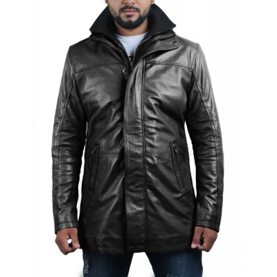 Laverapelle Men's Genuine Lambskin Leather Coat (Long Coat) - 1502346