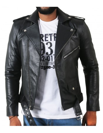 Laverapelle Men's Genuine Lambskin Leather Jacket (Double Rider Jacket) - 1501398