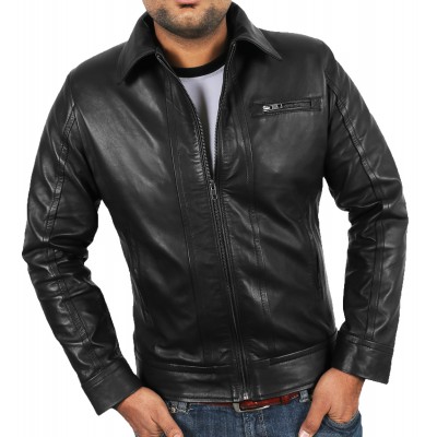 Laverapelle Men's Genuine Lambskin Leather Jacket (Aviator Jacket) - 1501405