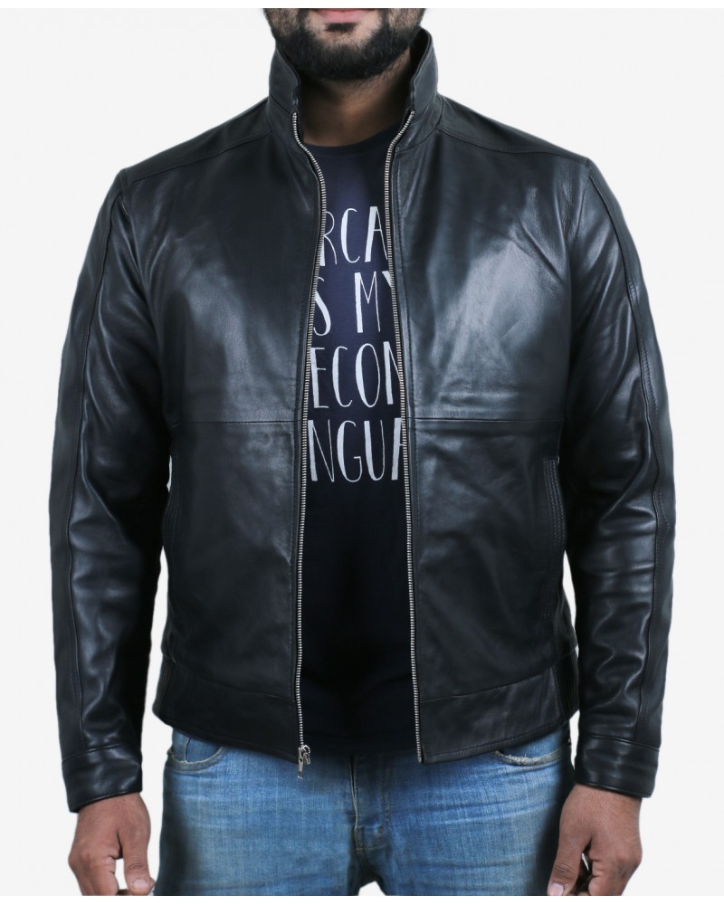 Laverapelle Men's Genuine Lambskin Leather Jacket (Racer Jacket) - 1501462