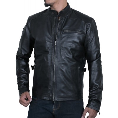 Laverapelle Men's Genuine Lambskin Leather Jacket (Racer Jacket) - 1501472