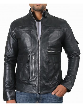 Laverapelle Men's Genuine Cowhide Leather Jacket (Officer Jacket) - 1501593