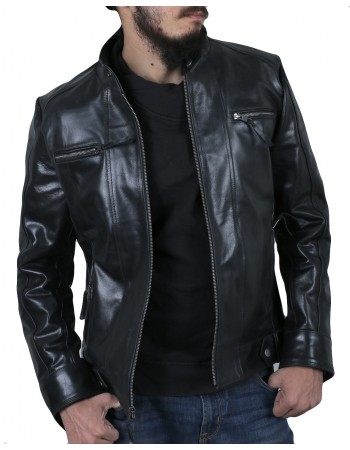 Laverapelle Men's Genuine Cowhide Leather Jacket (Racer Jacket) - 1501602