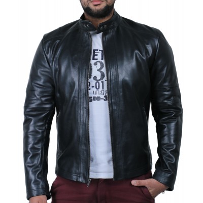 Laverapelle Men's Genuine Cowhide Leather Jacket (Racer Jacket) - 1501606