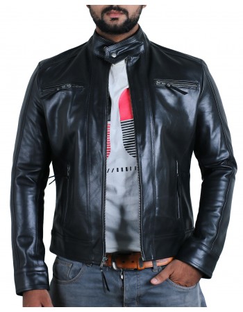 Laverapelle Men's Genuine Cowhide Leather Jacket (Racer Jacket) - 1501625