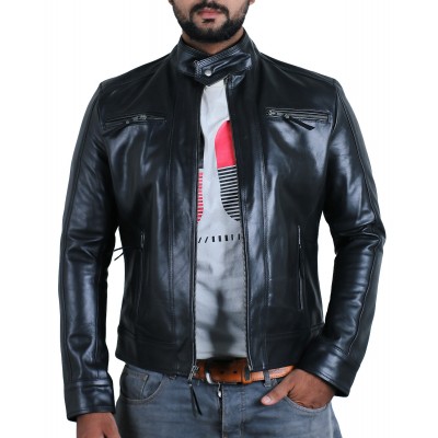 Laverapelle Men's Genuine Cowhide Leather Jacket (Racer Jacket) - 1501625