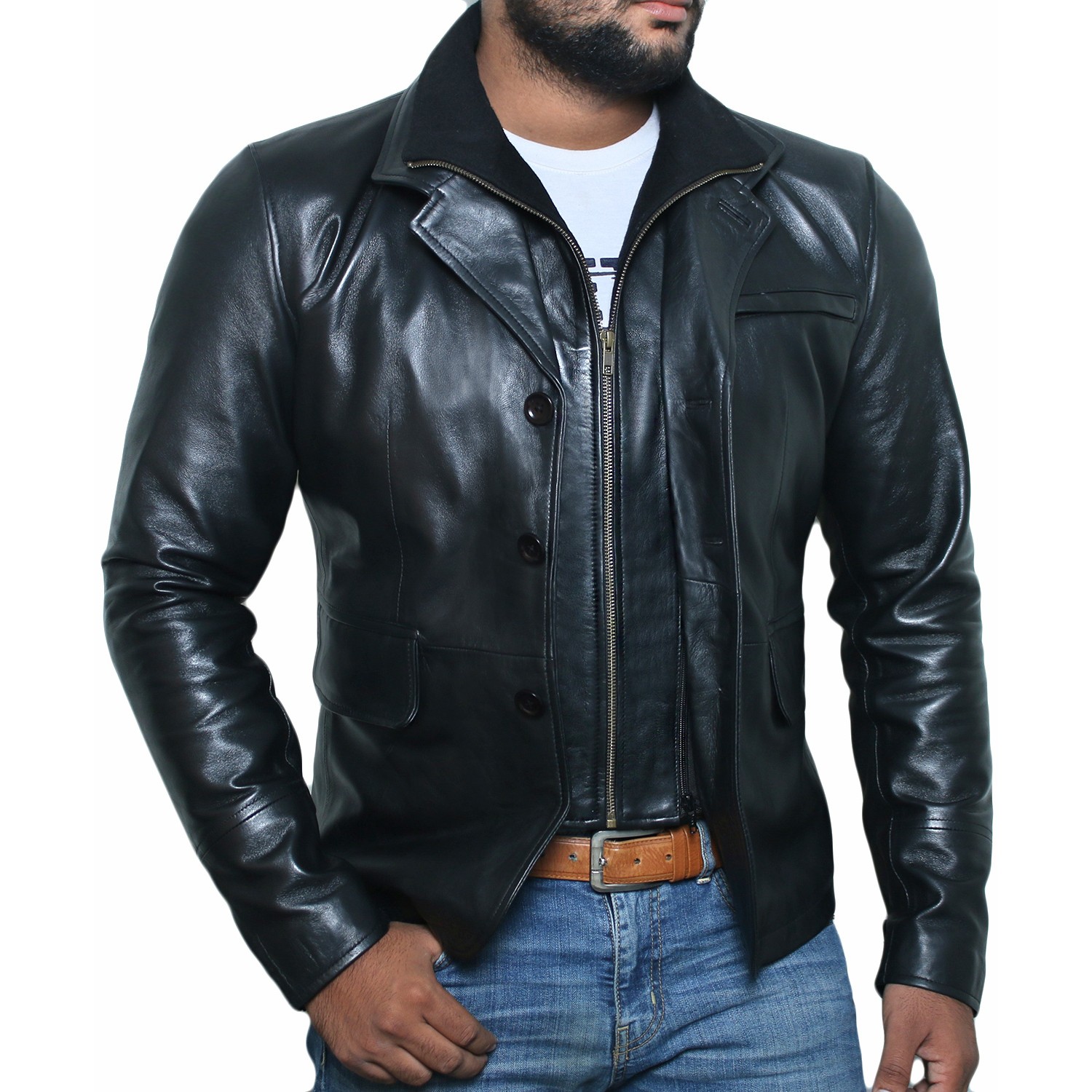 1501814 Black, Aviator Jacket Laverapelle Mens Genuine Lambskin Leather Jacket