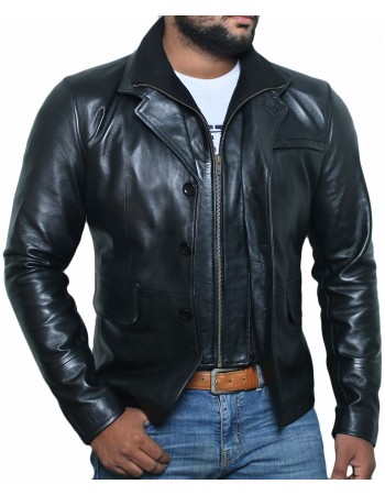Laverapelle Men's Genuine Lambskin Leather Jacket (Officer Jacket) - 1501641