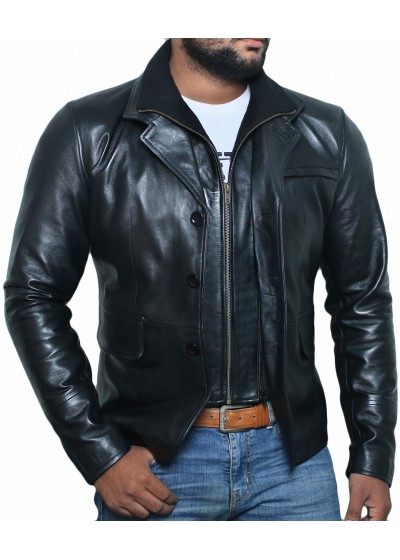 Laverapelle Men's Genuine Lambskin Leather Jacket (Officer Jacket) - 1501641