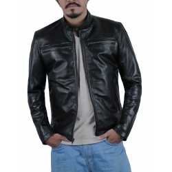 Laverapelle Men's Genuine Lambskin Leather Jacket (Racer Jacket) - 1501646