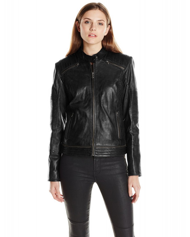 Laverapelle Women's Genuine Lambskin Leather Jacket (Racer Jacket) - 1521661