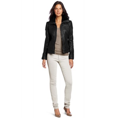 Laverapelle Women's Genuine Lambskin Leather Jacket (Aviator Jacket) - 1521669