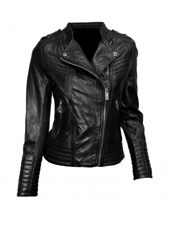 Laverapelle Women's Genuine Lambskin Leather Jacket (Double Rider Jacket) - 1521715