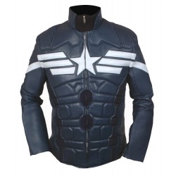 Laverapelle Men's Captain America 2014 Winter Motorbike Leather Jacket (Fencing Jacket) - 1501769