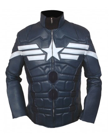 Laverapelle Men's Captain America 2014 Winter Motorbike Leather Jacket (Fencing Jacket) - 1501769