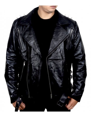 Laverapelle Men's Ghost Rider Motorcycle Cruise Real Cow Leather Jacket (Double Rider Jacket) - 1501778