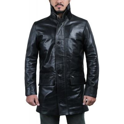 Laverapelle Men's Genuine Lambskin Leather Coat (Long Coat) - 1502824