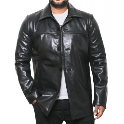 Laverapelle Men's Genuine Cowhide Leather Coat (Classic Coat) - 1502832