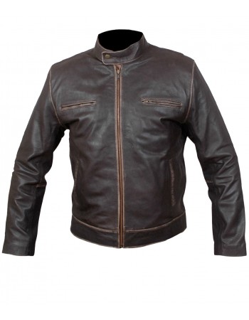 Laverapelle Men's Contraband Mark Wahlbergs Movie Cowhide Leather Jacket (Racer Jacket) - 1501797