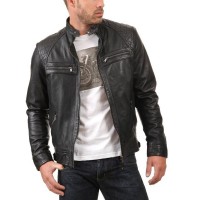 Laverapelle Men's Genuine Lambskin Leather Jacket (Fencing Jacket) - 1701007