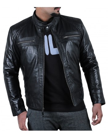 Laverapelle Men's Genuine Lambskin Leather Jacket (Fencing Jacket) - 1701007