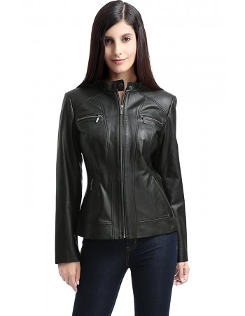 Laverapelle Women's Genuine Lambskin Leather Jacket (Racer Jacket) - 1721019