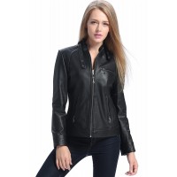 Laverapelle Women's Genuine Lambskin Leather Jacket (Racer Jacket) - 1721021