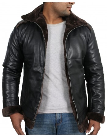 Laverapelle Men's Genuine Lambskin Leather Coat (Shearling Coat) - 1702028