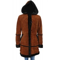 Laverapelle Women's Genuine Cow suede Leather Coat (Hooded) - 1722041