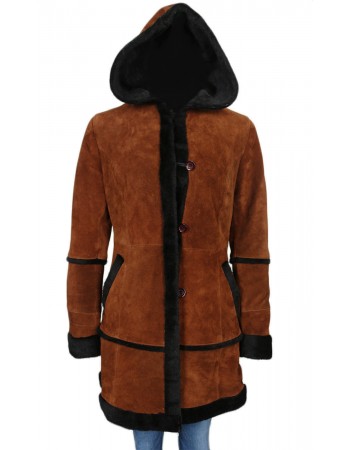 Laverapelle Women's Genuine Cow suede Leather Coat (Hooded) - 1722041