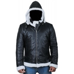 Laverapelle Men's Genuine Lambskin Leather Jacket (Hooded) - 1701043