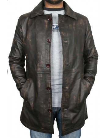 Laverapelle Men's Genuine Cow Ruboff Leather Coat (Classic Coat) - 1702050